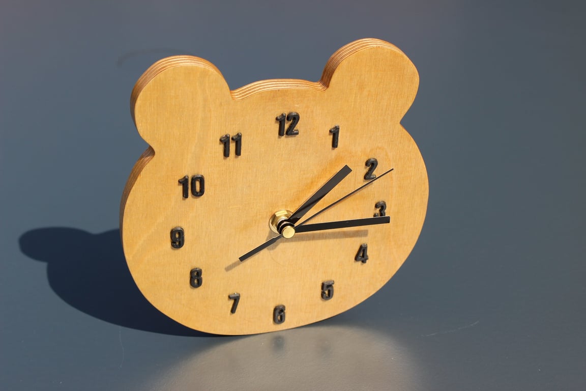 Bear Head Wooden Clock