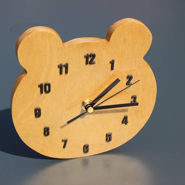 Bear Head Wooden Clock