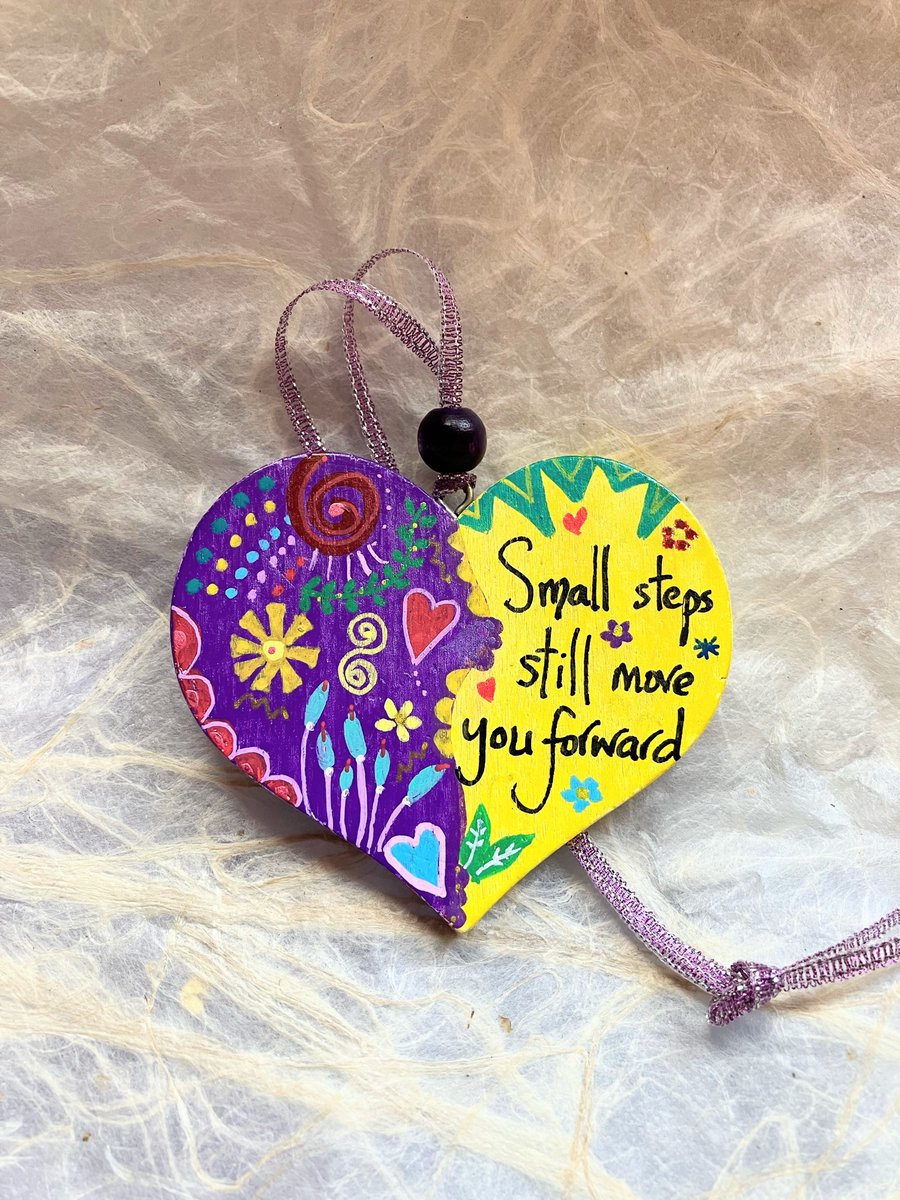 Inspirational hand painted heart