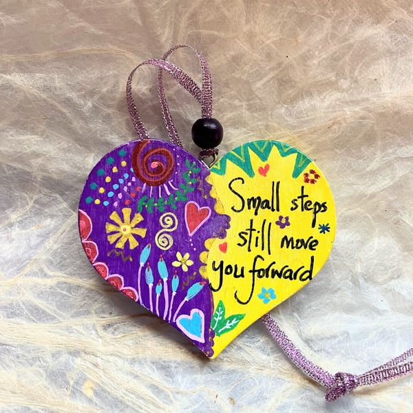 Inspirational hand painted heart
