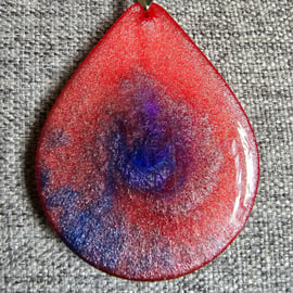 Cosmic style resin Teardrop Pendant Necklace