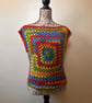 Rainbow Crochet Top 100% Cotton Small  - Image 2