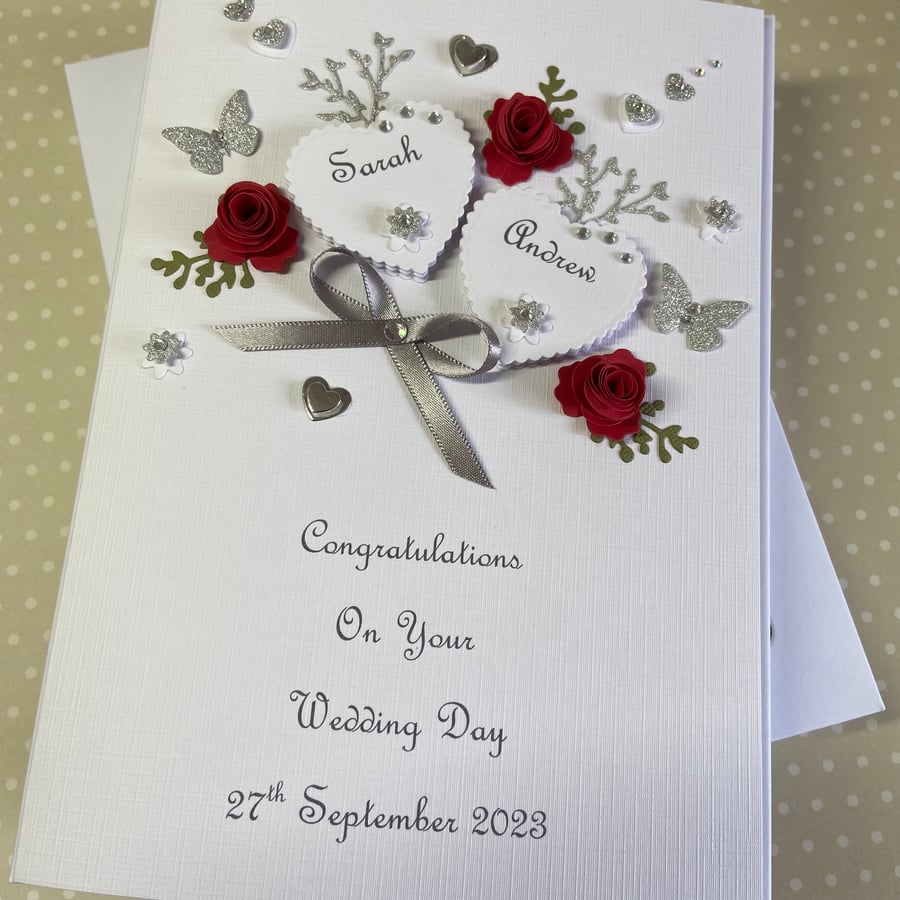 Personalised Handmade Wedding Day Card Gift Boxed Keepsake Son Daughter