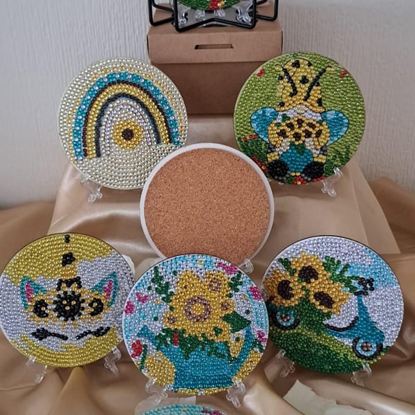 Diamond art cork based happy bright colours