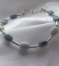 Blue Opal & Sterling Silver Beaded Bracelet - 8" long - Image 3