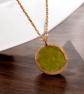 Yellow Jade & Copper Pendant - Abundance Stone with Fire Energy - Image 3