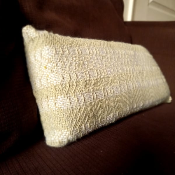 Snowdrops Lumbar Cushion Handwoven
