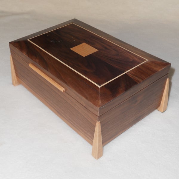 Jewellery Box ,Handmade in Solid Walnut