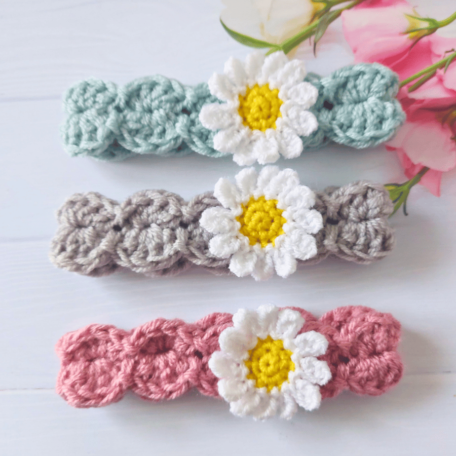 Crochet Daisy Baby Headband – Newborn to Child Sizes
