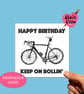 Printable cyclist birthday card with bicycle illustration - Image 3