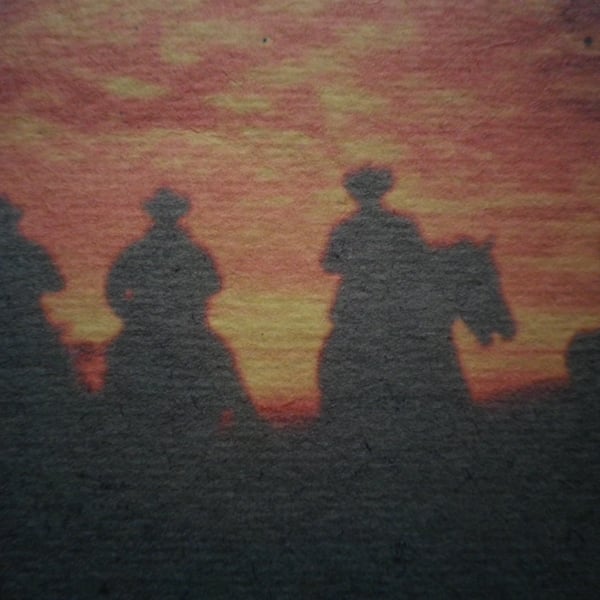 The Posse, A4 unframed, mounted, free hook & easel,  free shipping ref 6155