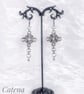 Handcrafted Chainmaile Cross Spike Earrings: Stainless Steel Gothic - Image 2
