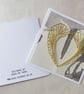 SALE Embroidered Gold Heart Wedding Card, Hand Stitched Anniversary Card - Image 5