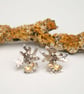 Sterling silver lichen earrings , nature inspired earrings, unique stud earrings - Image 4