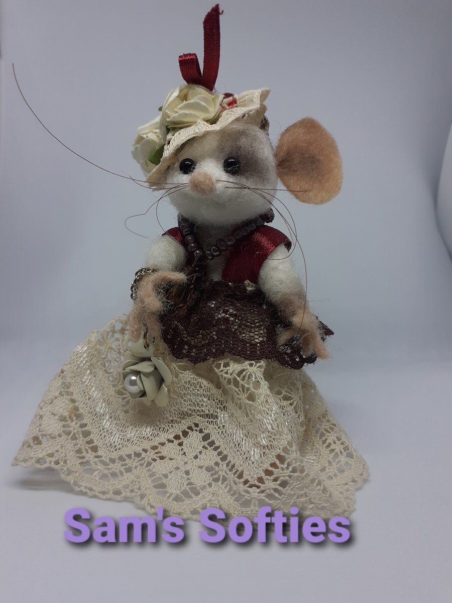 Needle felted Steampunk Mouse