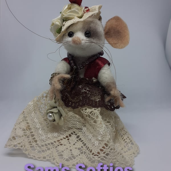 Needle felted Steampunk Mouse