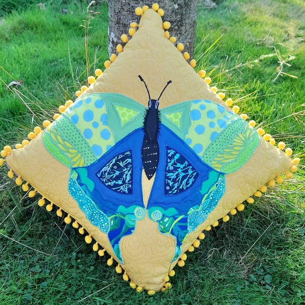 Bonny Blue Butterfly Cushion