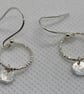Pure silver dangle earrings with silver hoop  - Image 3