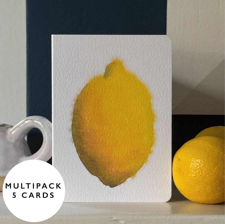 Lemons Card (5-pack) Easy Peasy squeeze when life gives you lemons zest yellow