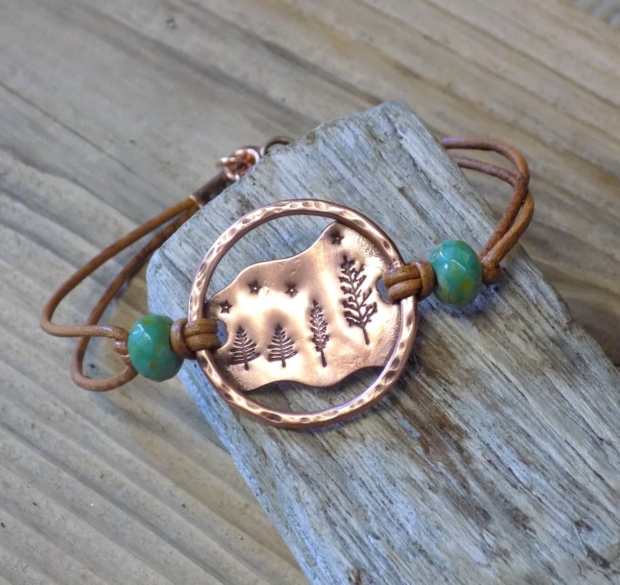 Rustic style aged copper 'starry night ' focal for Thyme Raven only please.