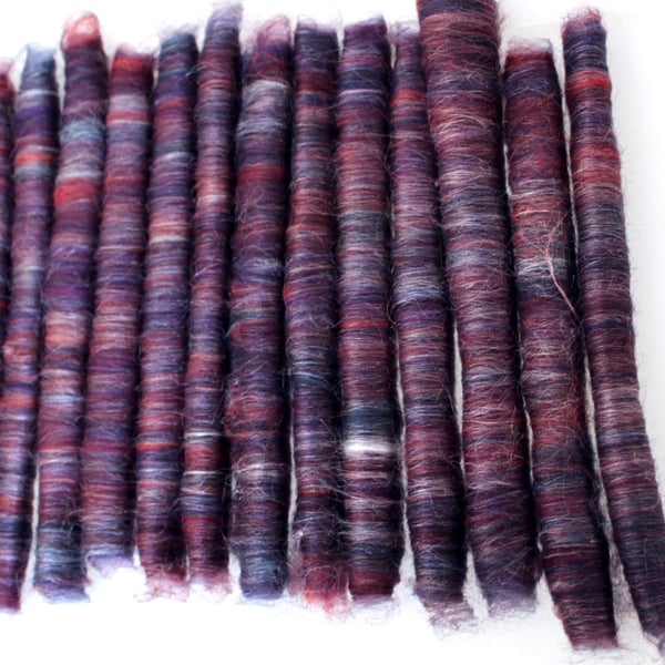 Punis Rolags Merino Wool Silk hand carded Midnight Oasis 50gram XL