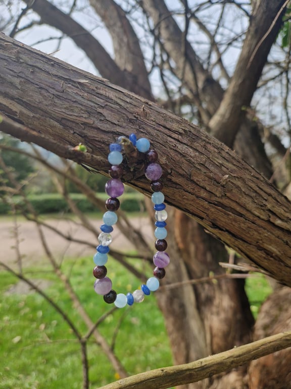 Aquarius Zodiac Star Sign Gemstone Bracelet 