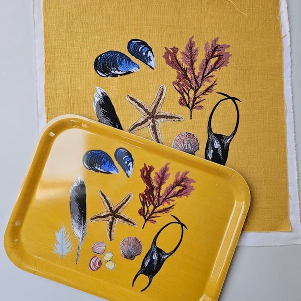 Beach Combing Tray Coastal Gift, Melamine Serving Tray, Beach Lover Gift