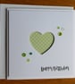 Happy Birthday Card -Spring Green and White Polka Dot Heart Aperture - Image 4