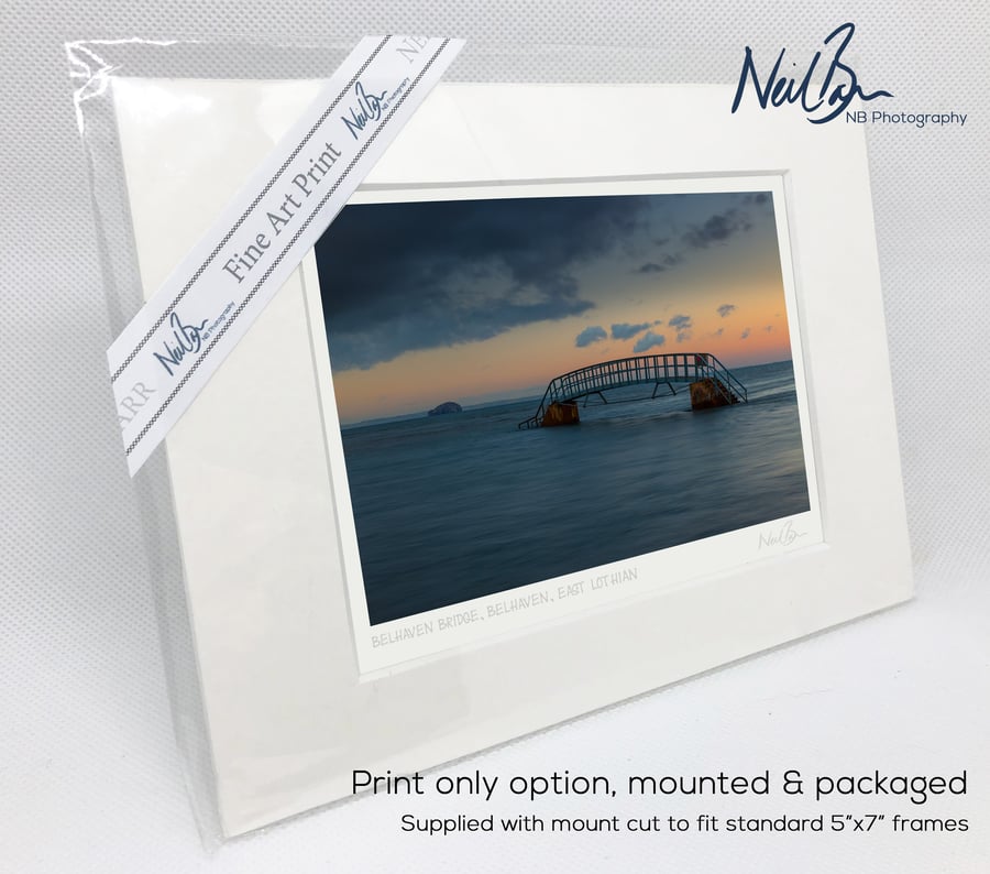 The Bridge to Nowhere, Belhaven & Bass Rock - A6 (7" x 5) Unframed Print