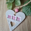 Heart Mothers Day clay hanging decoration home decor