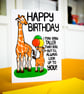 Cute Giraffe Birthday Card From a Child to Mum Dad Sibling Uncle Aunt - Image 2