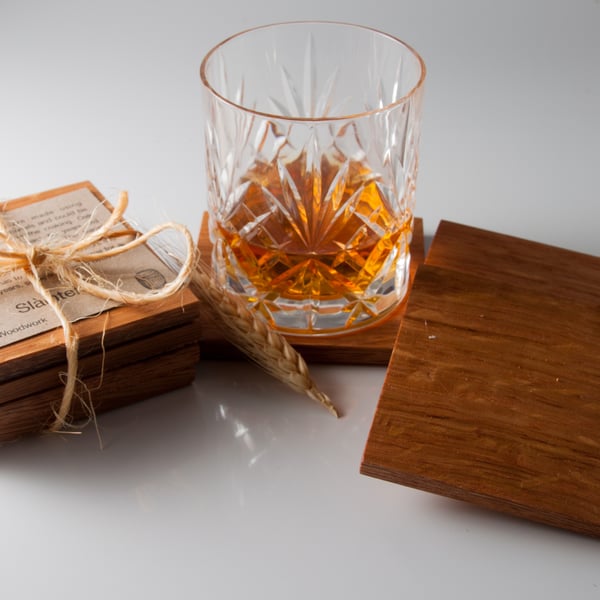 Coasters made from reused whisky barrel (Set of 4)