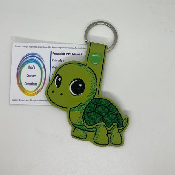 Embroidered Turtle Keyring
