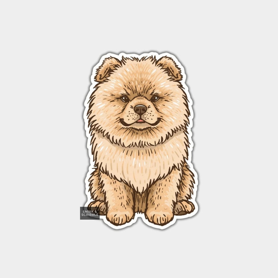 Funny Vinyl Sticker For Adults - Cute Dog Sitting