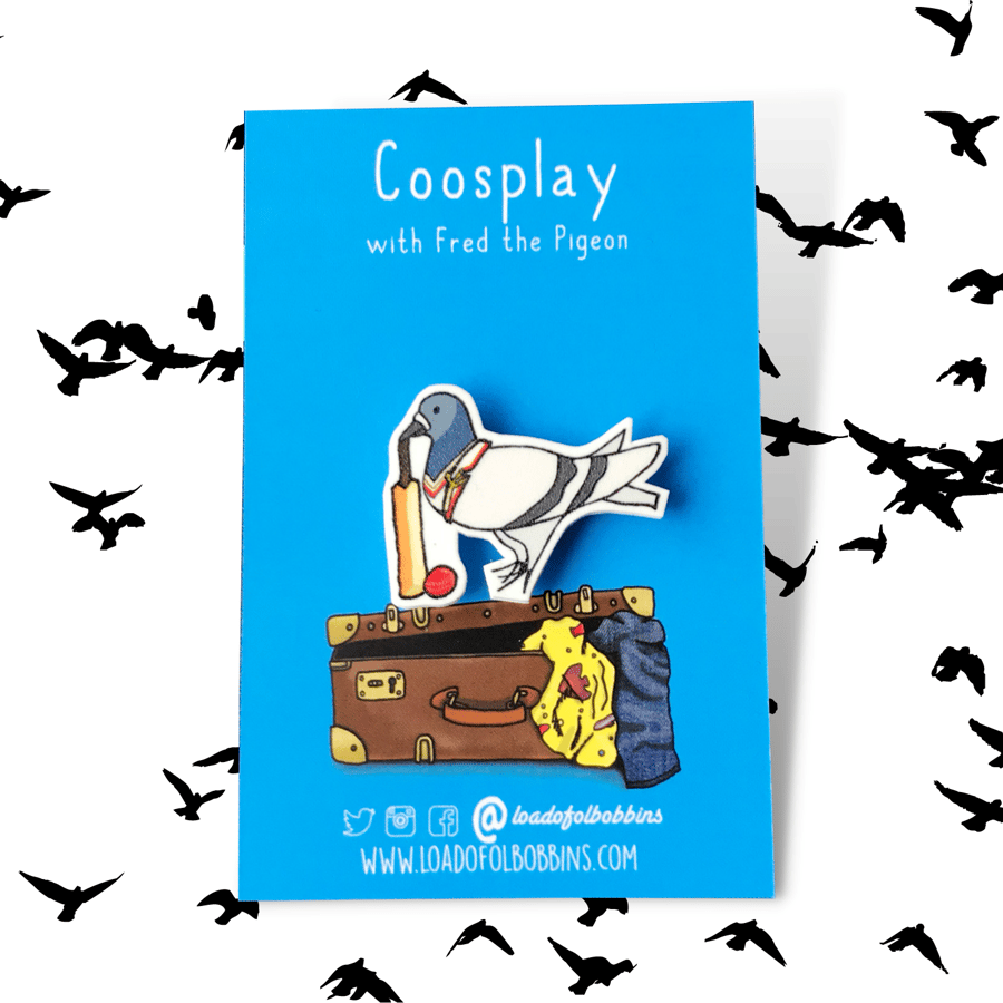 Dr Coo Pigeon Illustration Lapel Pin - Inspired by the 5th Seconds Sunday