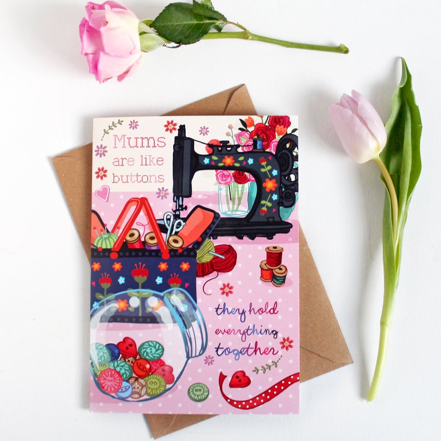 Mums are like Buttons - Mother's Day Card