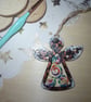 Colourful angel hanging Christmas tree decoration