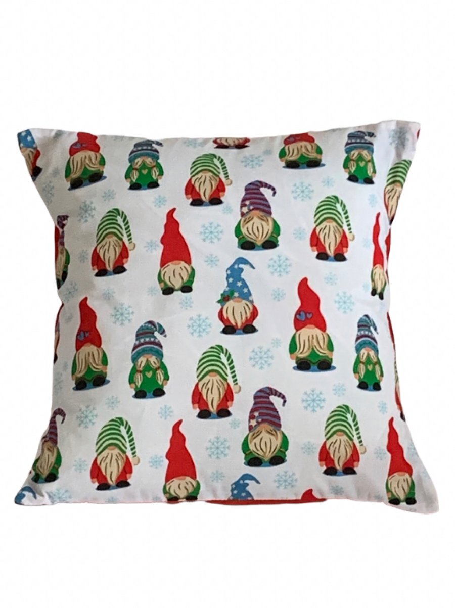 Christmas Gnomes Gonk Embroidered Cushion Cover 12”x12”Last One