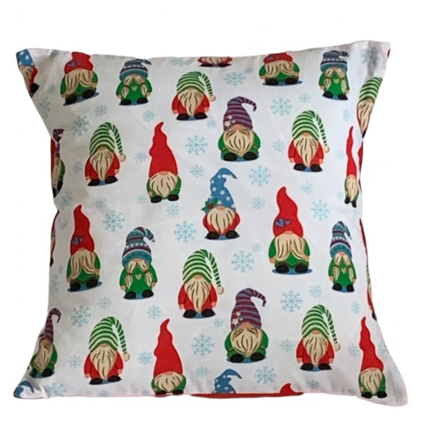 Christmas Gnomes Gonk Embroidered Cushion Cover 12”x12”Last One