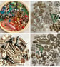 Bargain stash of charms, beads and bead caps, gift for crafter, jewellery maker