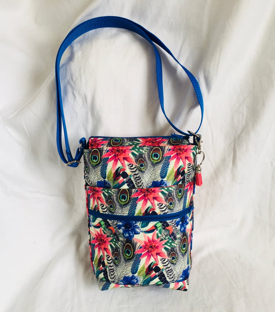Stunning Water Resistant Crossbody Bag, Small Shoulder Bag, Cross body Bag.