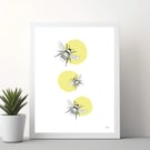 Busy Bees A4 Art Print