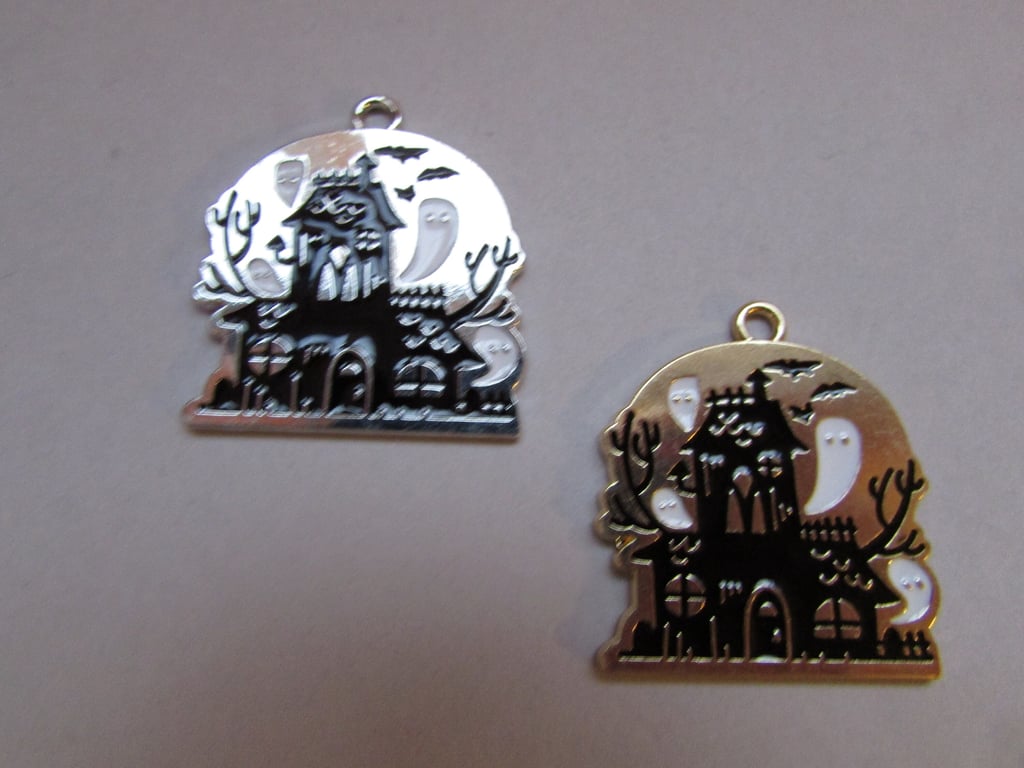 Haunted House charm pendant 2 colours to choose