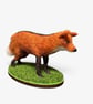 Mini fox model, needle felted, woollen sculpture
