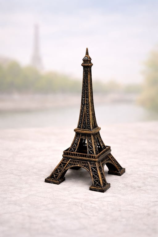 Handmade Mini Eiffel Tower Model – 3D Printed & Hand Finished, Custom Colours