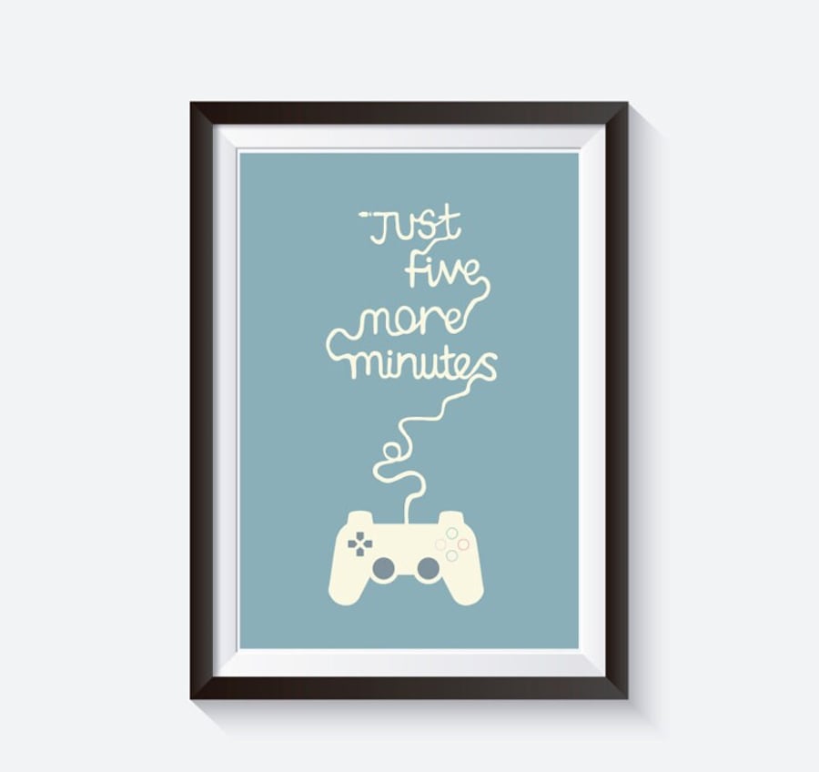 Video game poster, game controller illustration