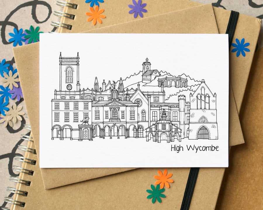 High Wycombe Skyline Greetings Card