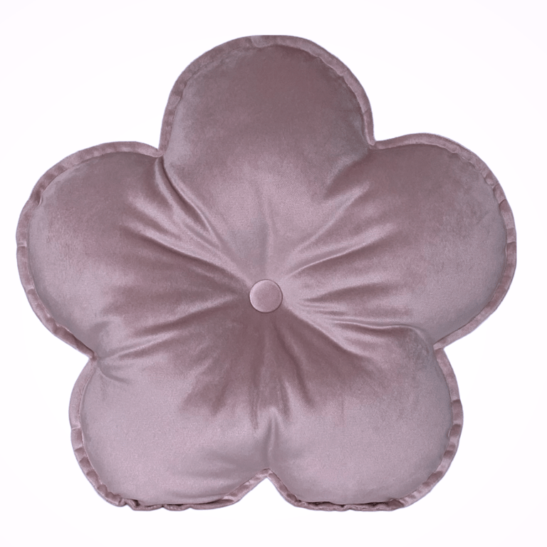 Heather Pink Velvet Flower Shaped Cushion Decorative Throw Pillow Nursery Decor