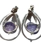  Tanzanite Earrings Recycled Silver Jewellery Gift Teardrop Rose Cut Gemstone - Image 6