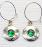 Handmade Turquoise sterling silver earrings. Embossed pattern, choice of stones. - Image 5